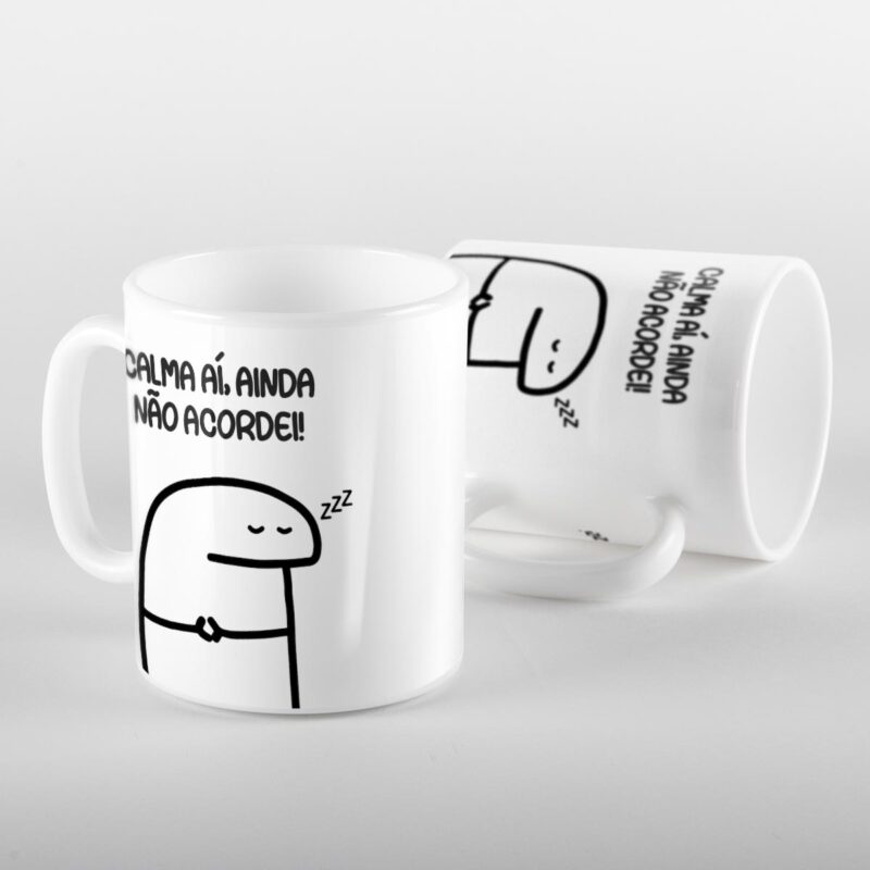 Caneca Meme Flork Ainda Não Acordei