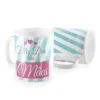 Caneca feliz dia das mães listrado coração